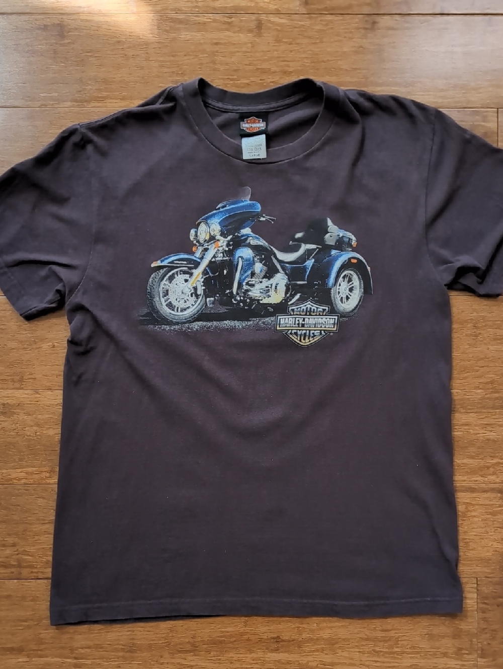 Harley-Davidson Blue and Gray Short Sleeve Tee